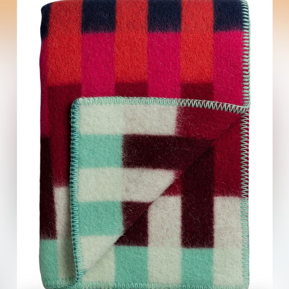 🆕 Aztec Modern Print 100% Wool Luxury Made in Norway Artist Collab NEW NWT